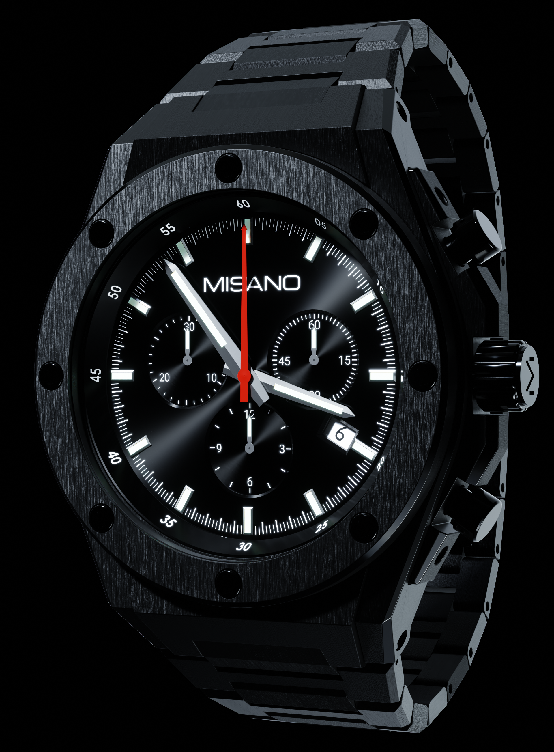 Black Dial & Steel Links